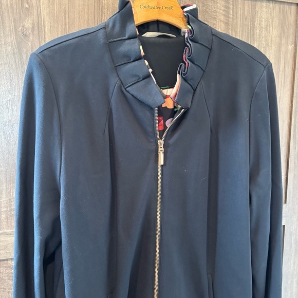 Soft Surroundings Large Philomena Jacket Ruffle Neck Black - Picture 6 of 14